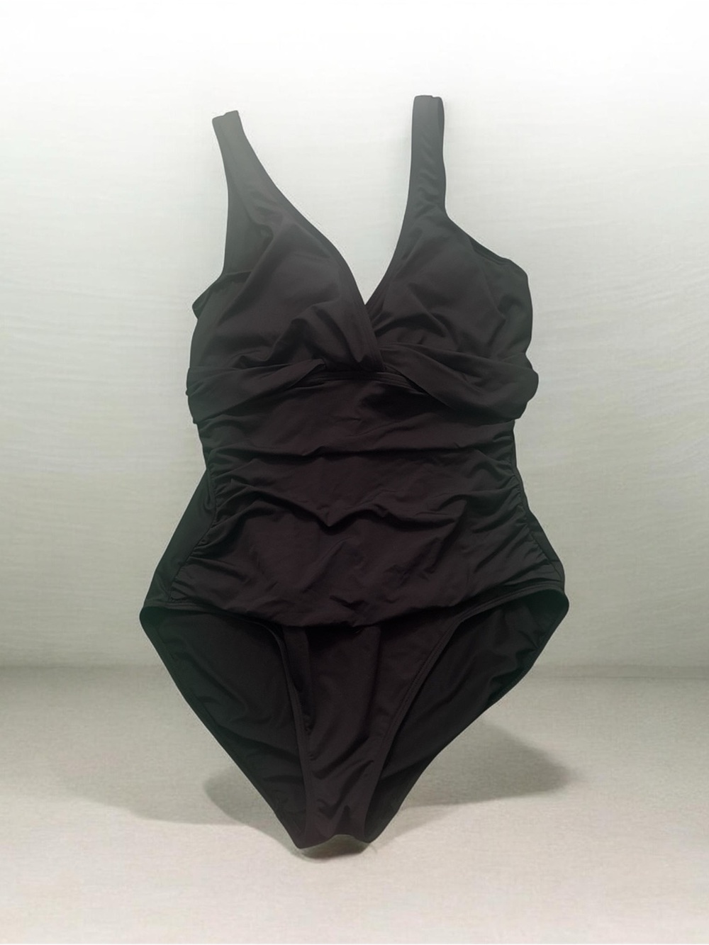 Lauren Ralph Lauren Black Twist-Front One-Piece Swimsuit